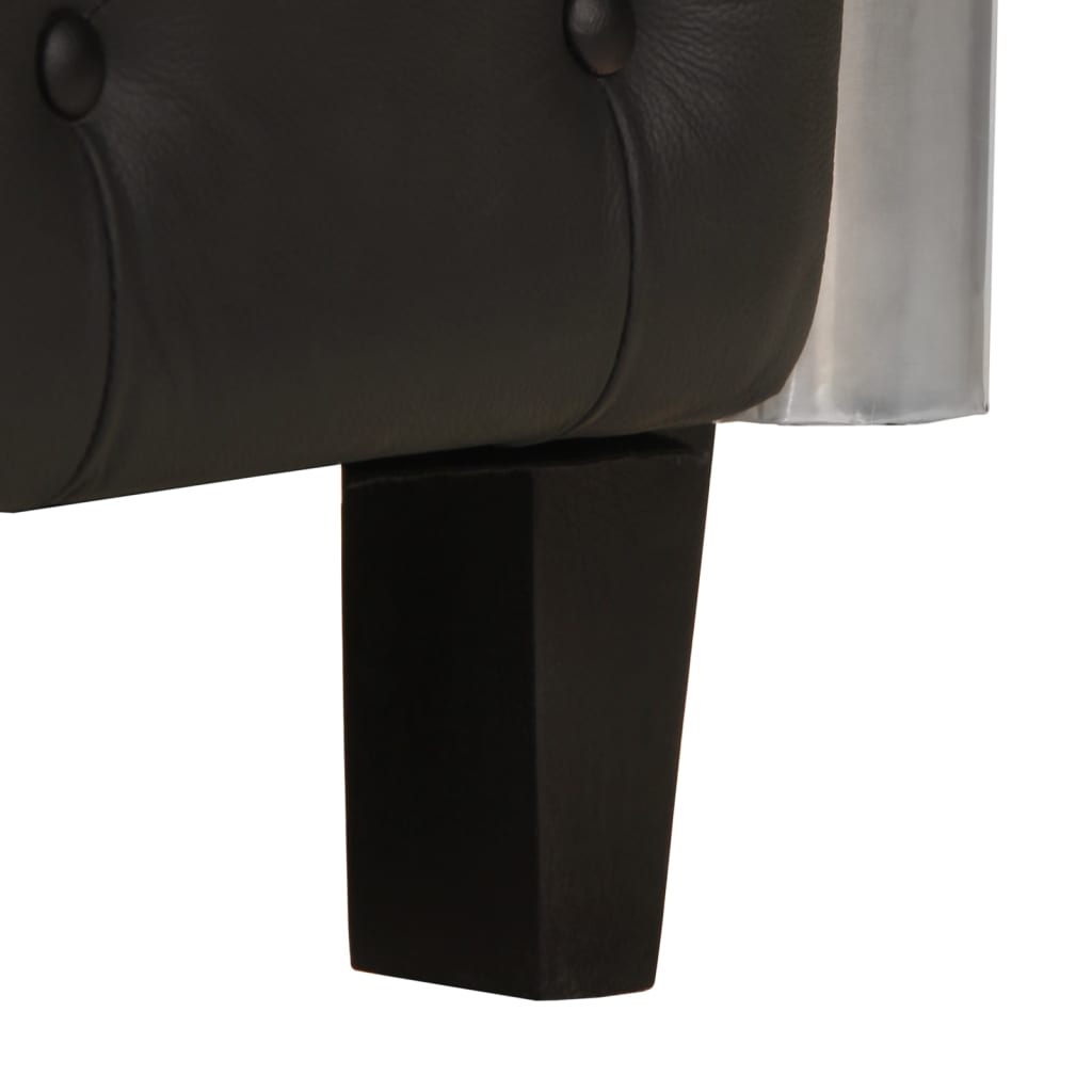 Fauteuil en style d'aviation noir cuir véritable - XIOS