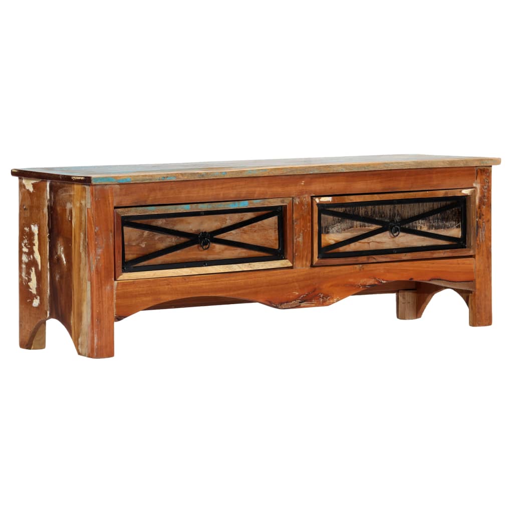 Meuble TV 120x30x40 cm Bois de récupération massif - XIOS