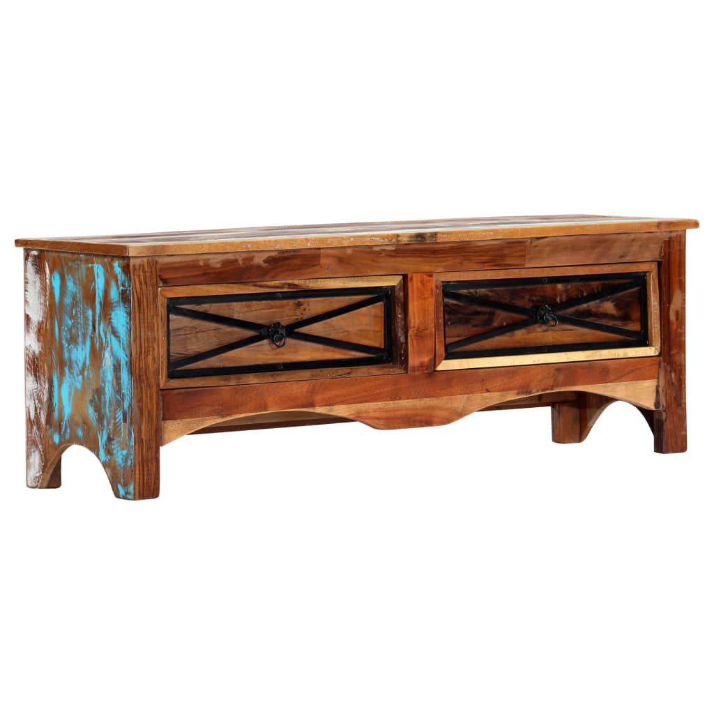 Meuble TV 120x30x40 cm Bois de récupération massif - XIOS