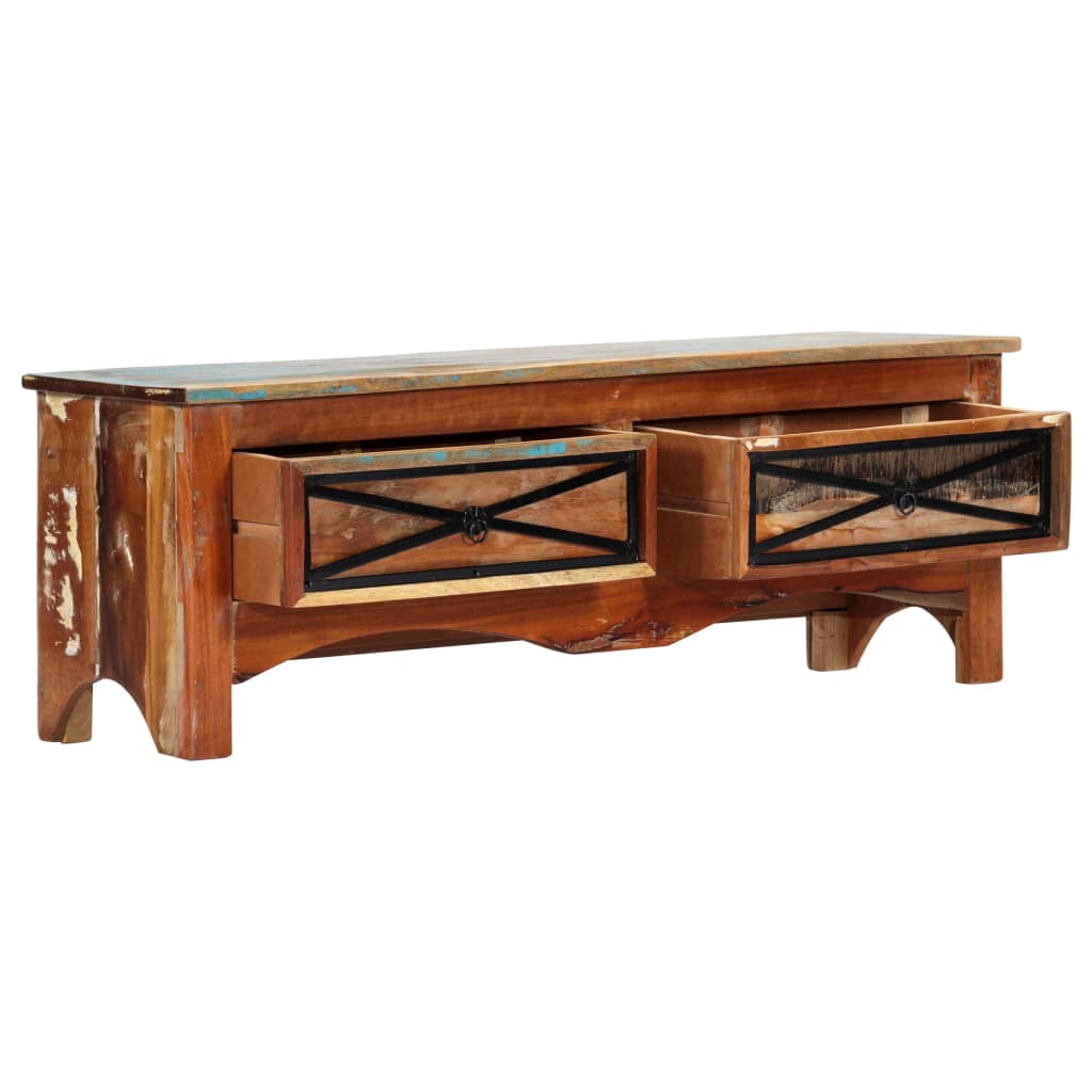 Meuble TV 120x30x40 cm Bois de récupération massif - XIOS