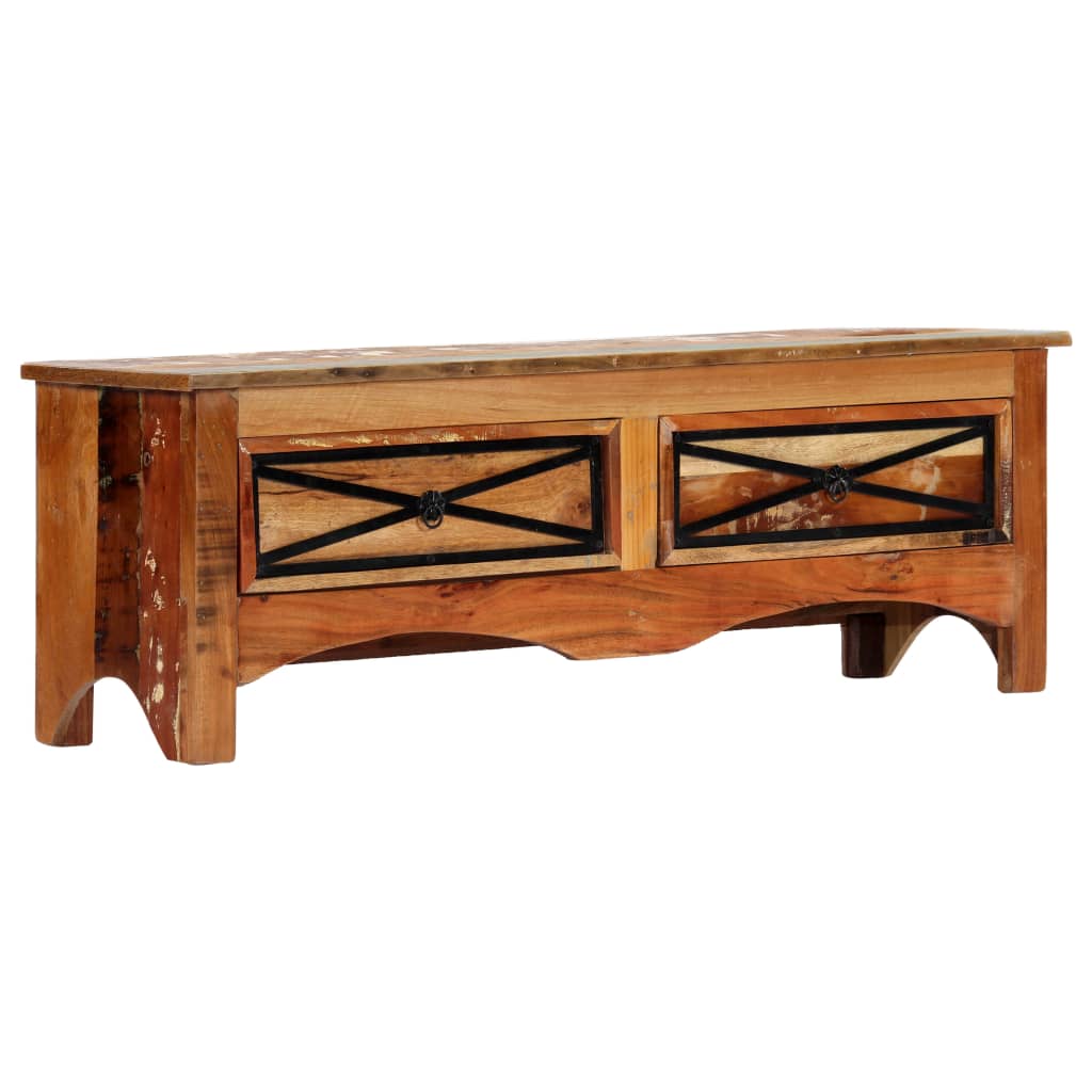 Meuble TV 120x30x40 cm Bois de récupération massif - XIOS