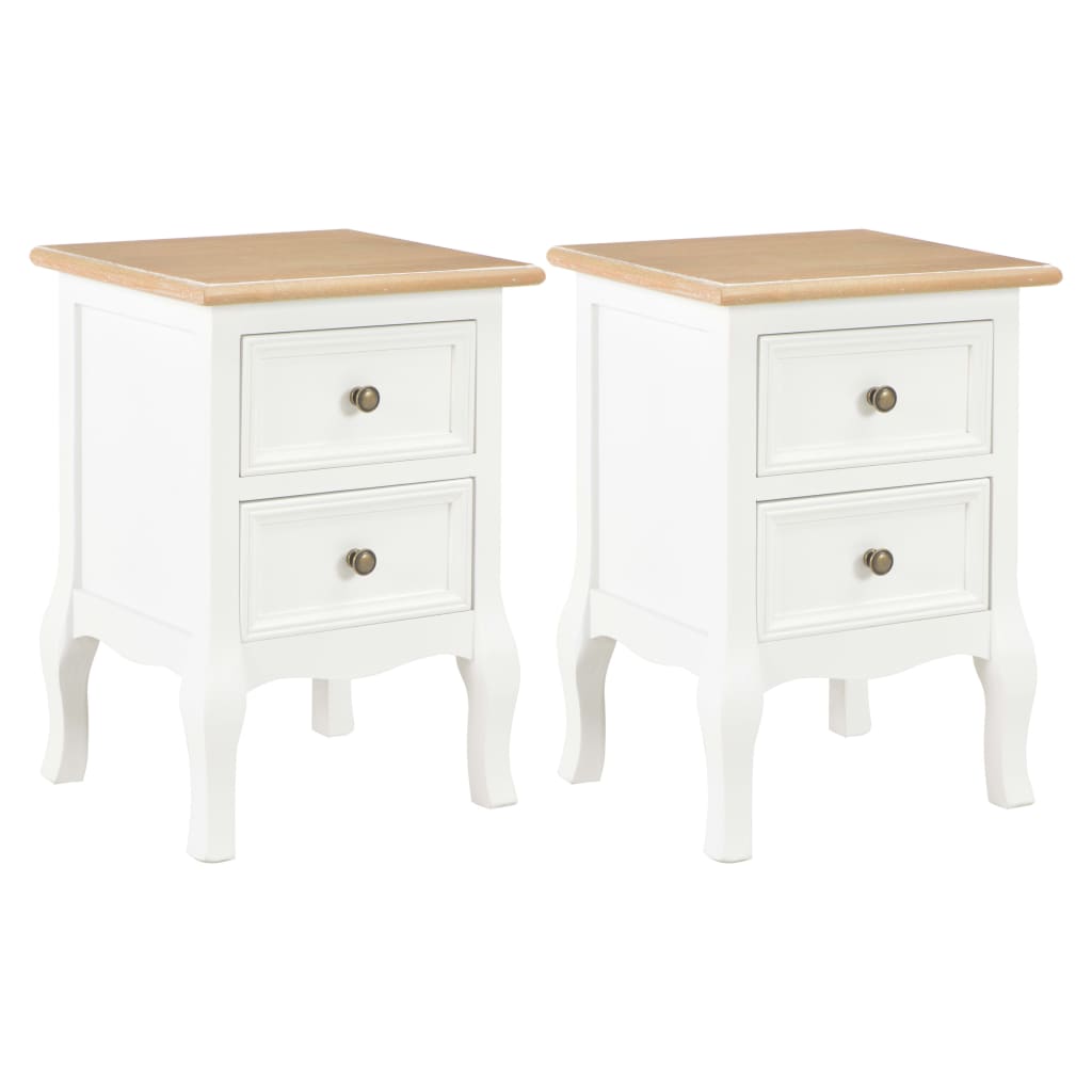 Tables de chevet 2 pcs blanc 35x30x49 cm MDF - XIOS