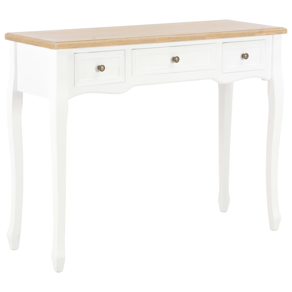 Table de console et coiffeuse avec 3 tiroirs Blanc Tables d'appoint vidaXL