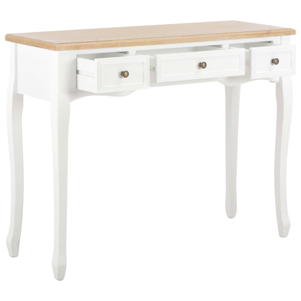 Table de console et coiffeuse avec 3 tiroirs Blanc Tables d'appoint vidaXL