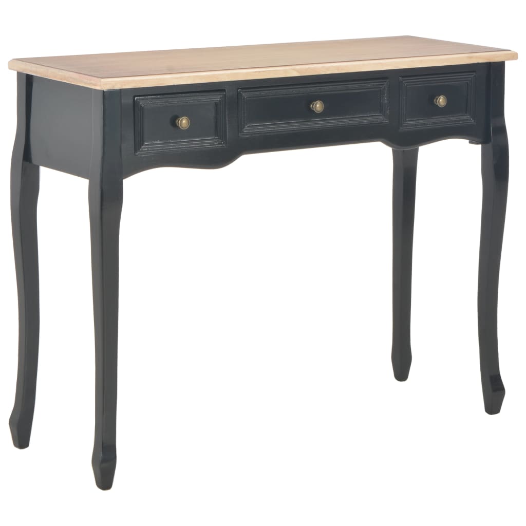 Table de console et coiffeuse avec 3 tiroirs Noir - XIOS