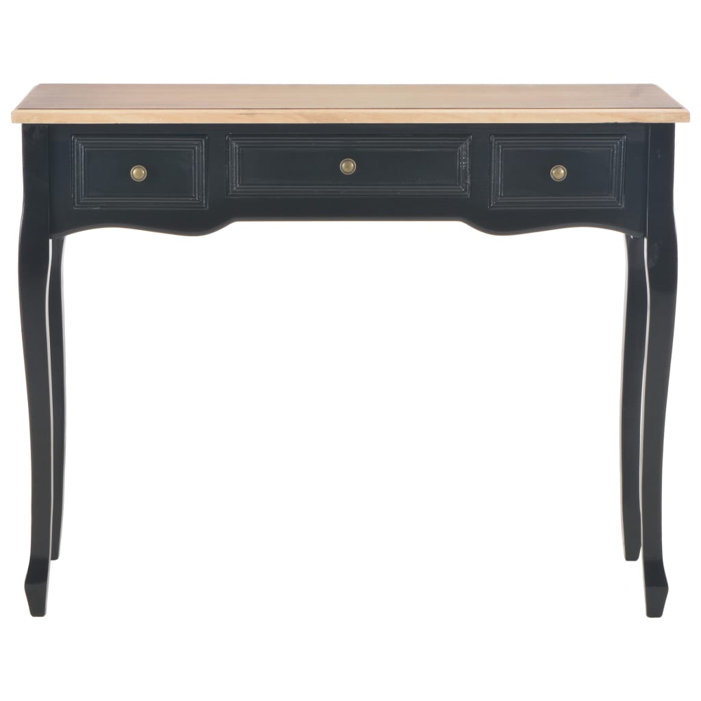 Table de console et coiffeuse avec 3 tiroirs Noir - XIOS