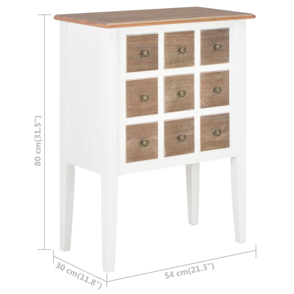 Buffet Blanc 54x30x80 cm Bois massif - XIOS
