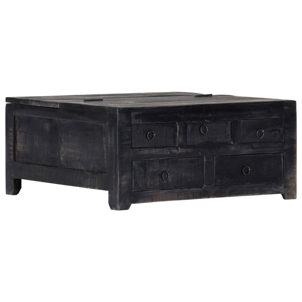 Table basse Noir 65x65x30 cm Bois de manguier massif - XIOS