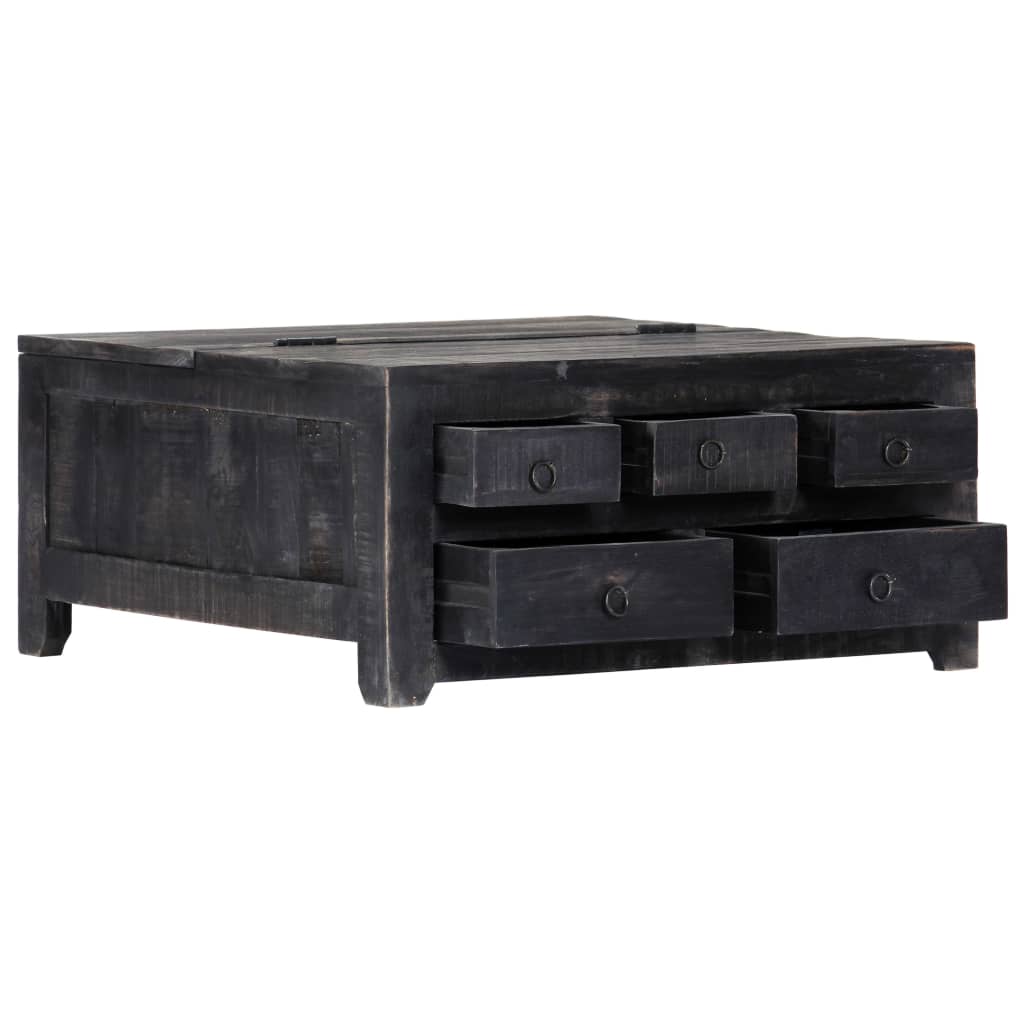 Table basse Noir 65x65x30 cm Bois de manguier massif - XIOS