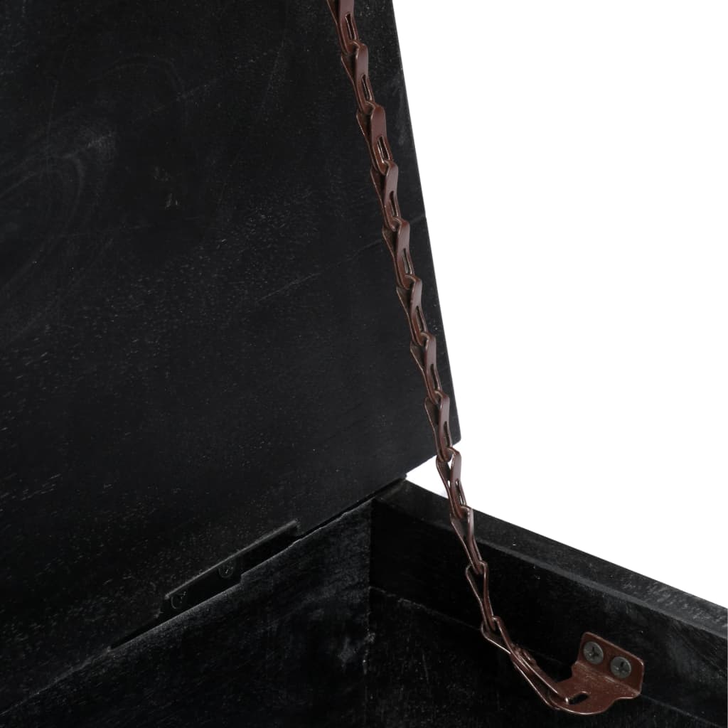 Table basse Noir 65x65x30 cm Bois de manguier massif - XIOS