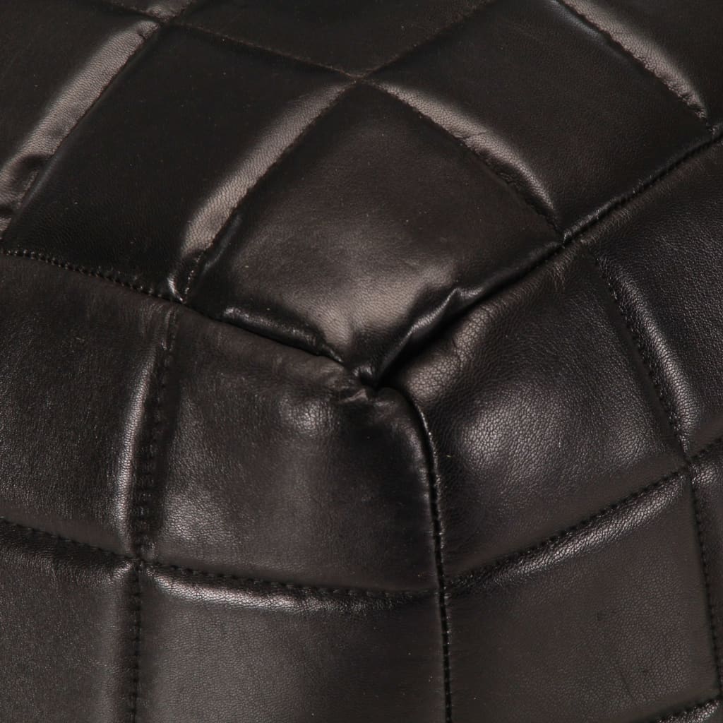 Pouf 40 x 40 x 40 cm Noir Cuir véritable de chèvre - XIOS