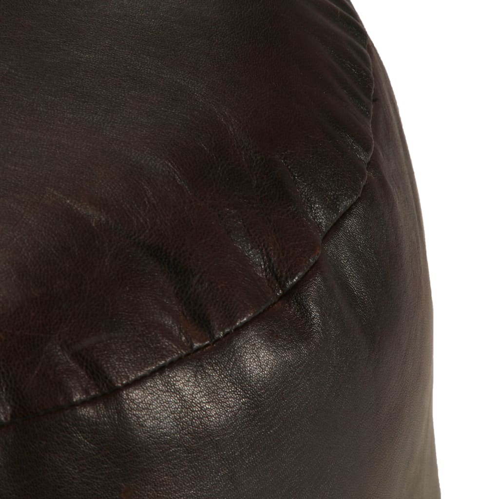 Pouf 60 x 30 cm Marron foncé Cuir véritable de chèvre - XIOS