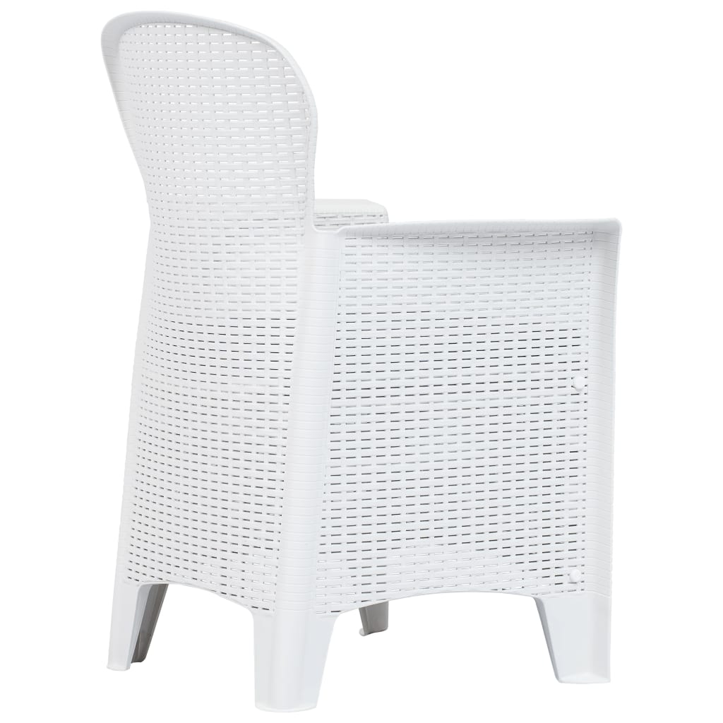 Ensemble à manger d'extérieur 5pcs Plastique Blanc Aspect rotin
