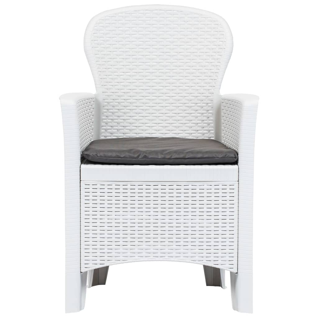 Ensemble à manger d'extérieur 5pcs Plastique Blanc Aspect rotin