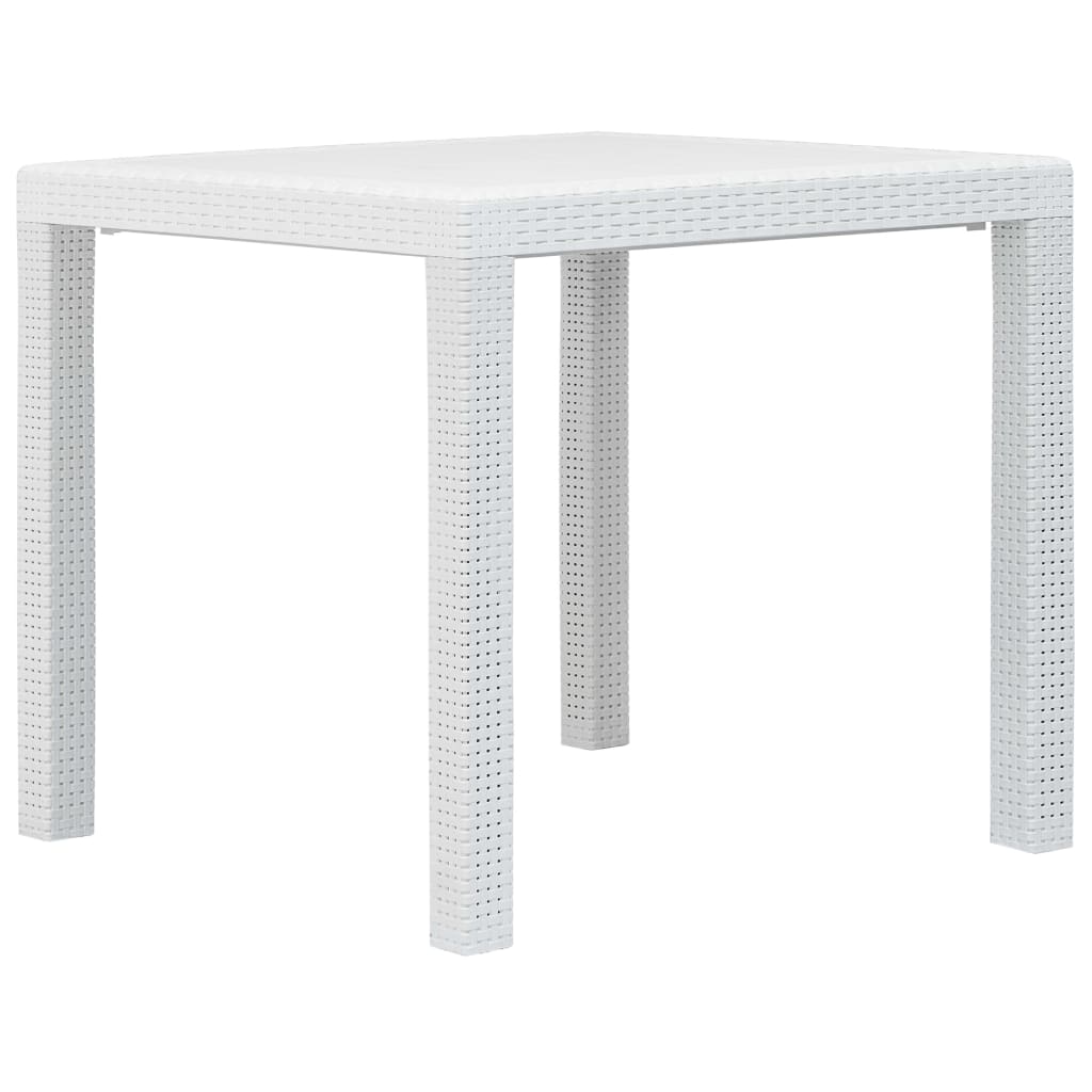 Ensemble à manger d'extérieur 5pcs Plastique Blanc Aspect rotin