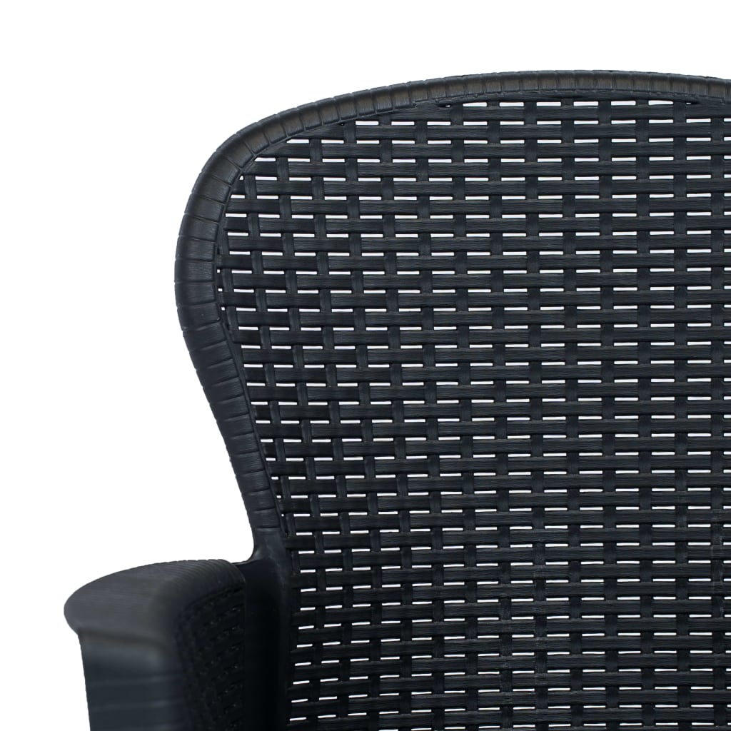 Ensemble de bistro 3 pcs Plastique Anthracite Aspect de rotin