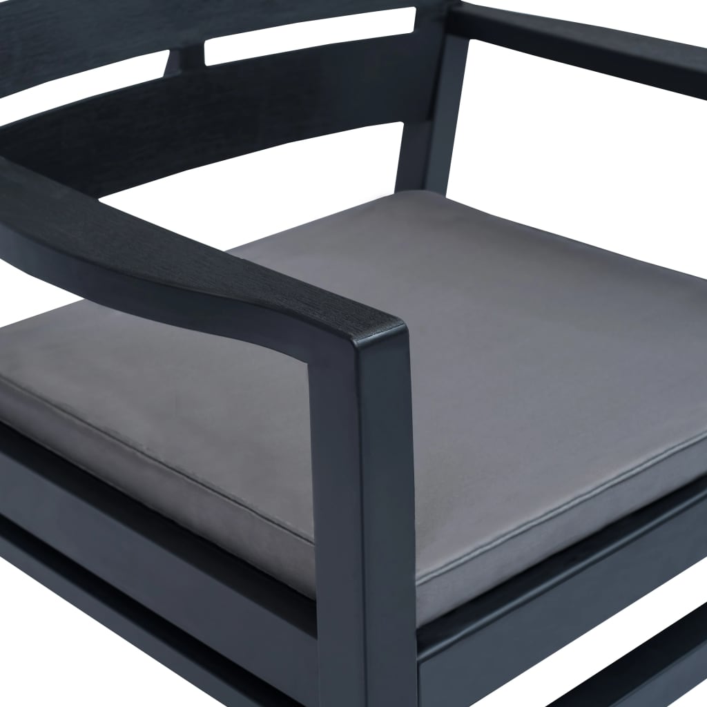 Salon de jardin 4 pcs plastique anthracite