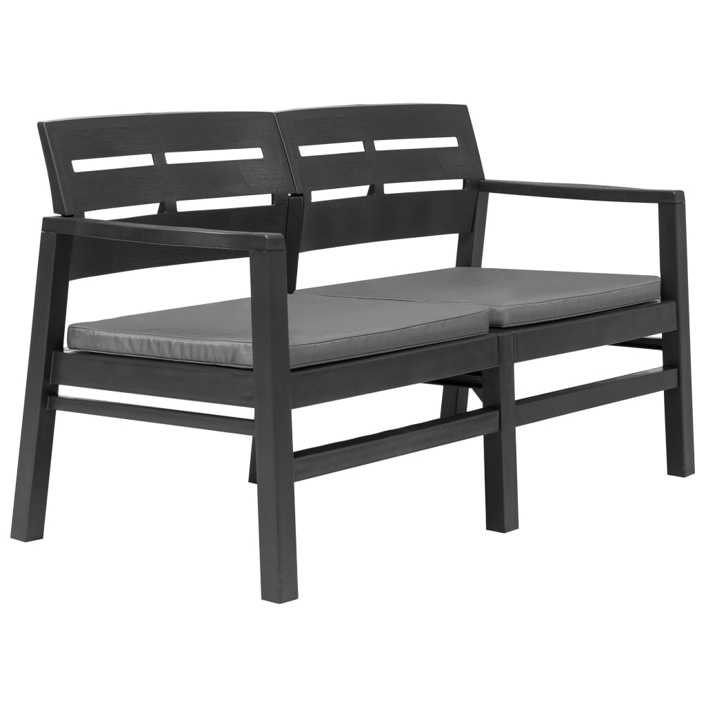 Salon de jardin 4 pcs plastique anthracite
