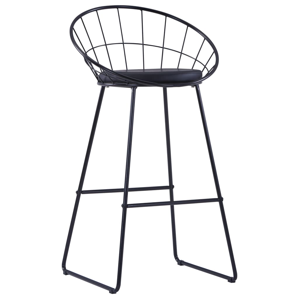 Chaises de bar lot de 2 noir similicuir - XIOS