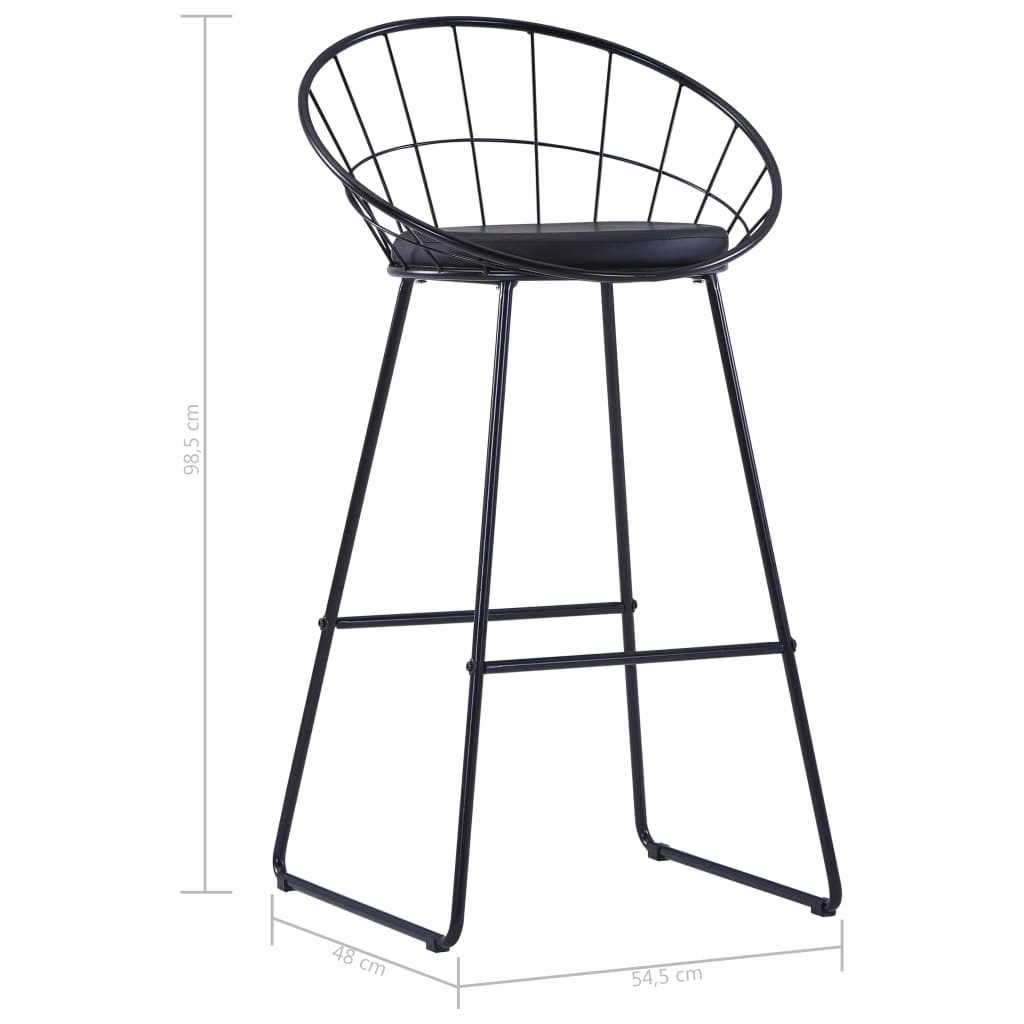 Chaises de bar lot de 2 noir similicuir - XIOS