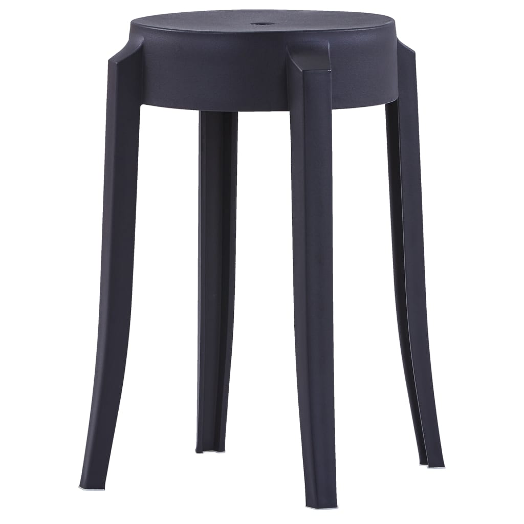 Tabourets empilables lot de 4 noir plastique - XIOS