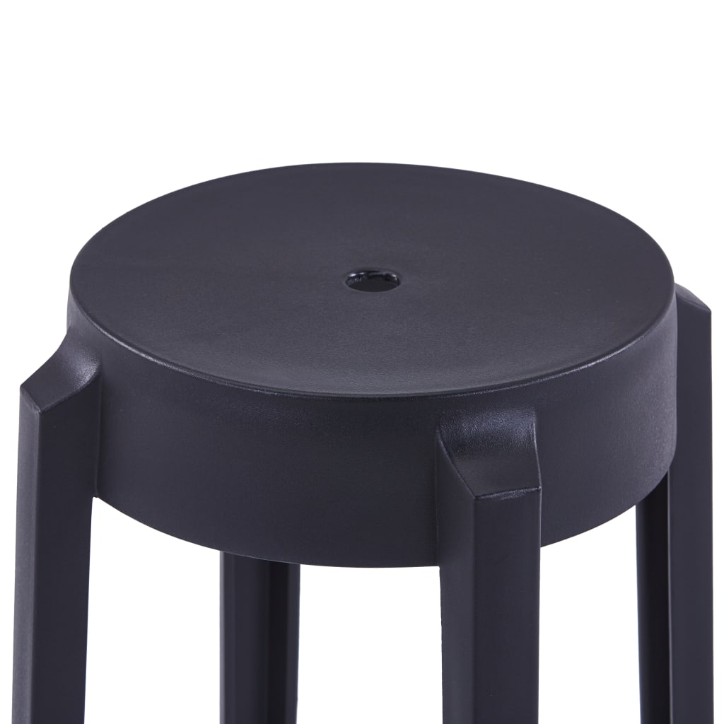 Tabourets empilables lot de 4 noir plastique - XIOS