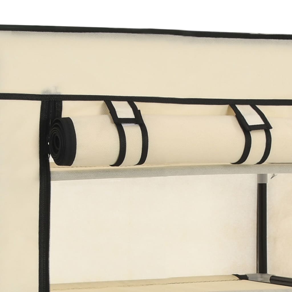 Armoire à chaussures avec housse Crème 58x28x106 cm Tissu - XIOS