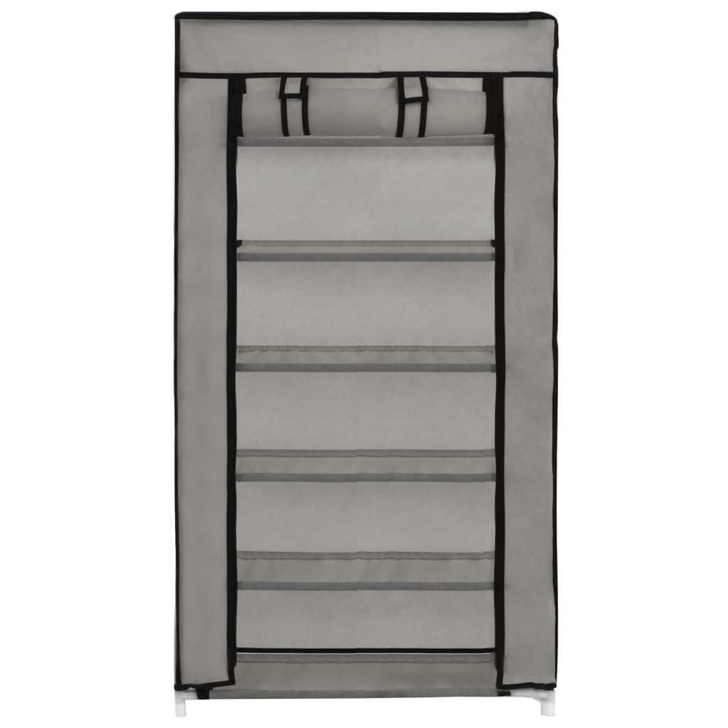 Armoire à chaussures avec housse Gris 58x28x106 cm Tissu - XIOS