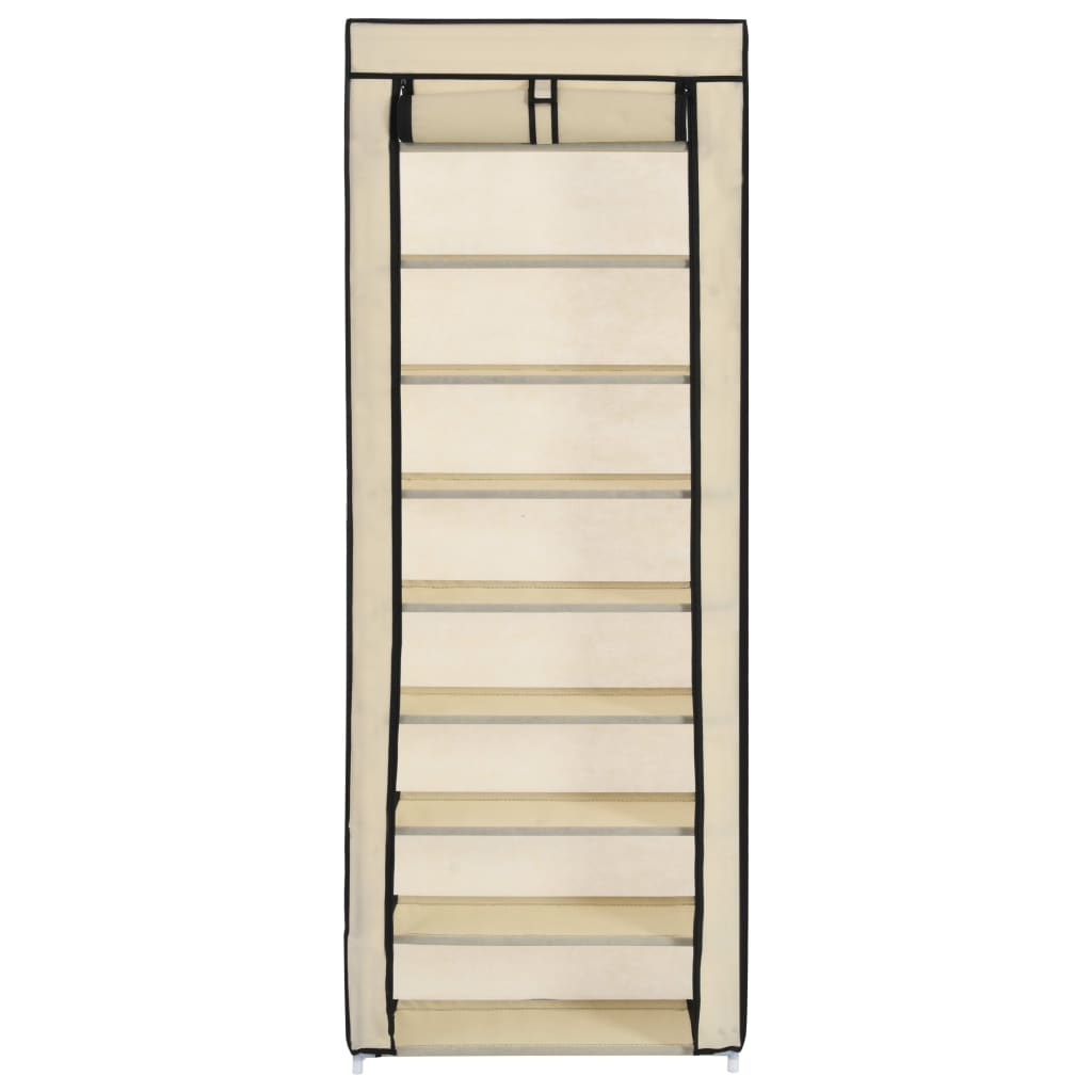 Armoire à chaussures avec housse Crème 57x29x162 cm Tissu - XIOS