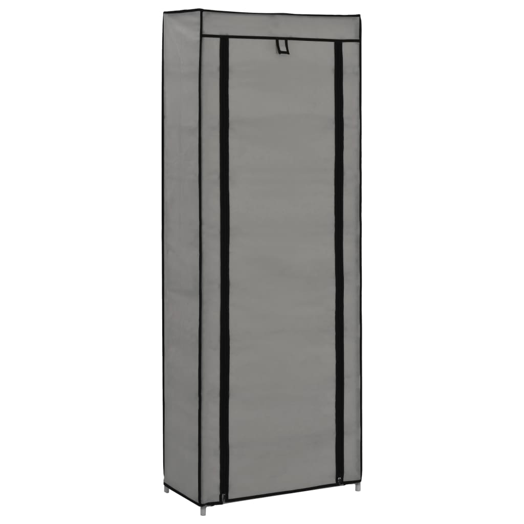 Armoire à chaussures avec housse Gris 57x29x162 cm Tissu - XIOS