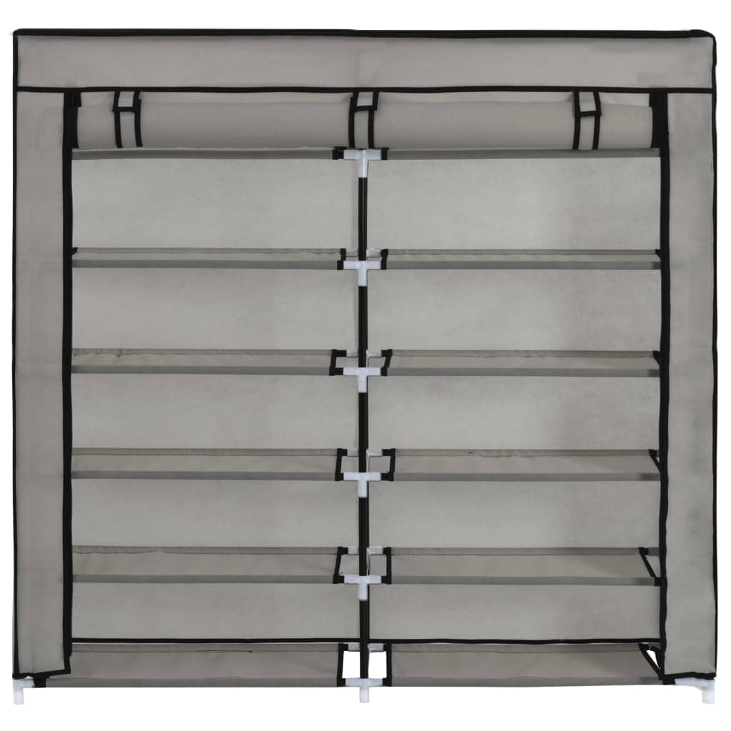 Armoire à chaussures avec housse Gris 115x28x110 cm Tissu - XIOS