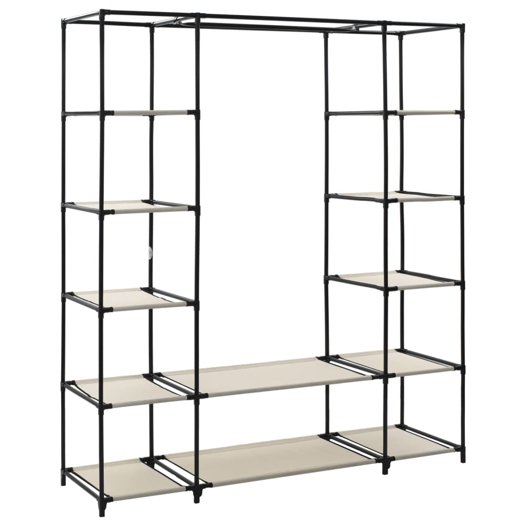 Armoire avec compartiments et tiges Crème 150x45x176 cm Tissu - XIOS