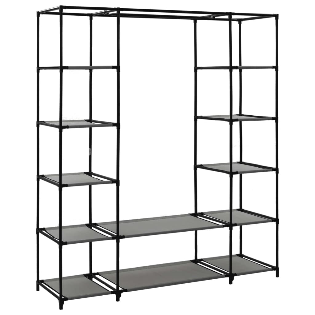 Armoire avec compartiments et tiges Gris 150x45x176 cm Tissu - XIOS