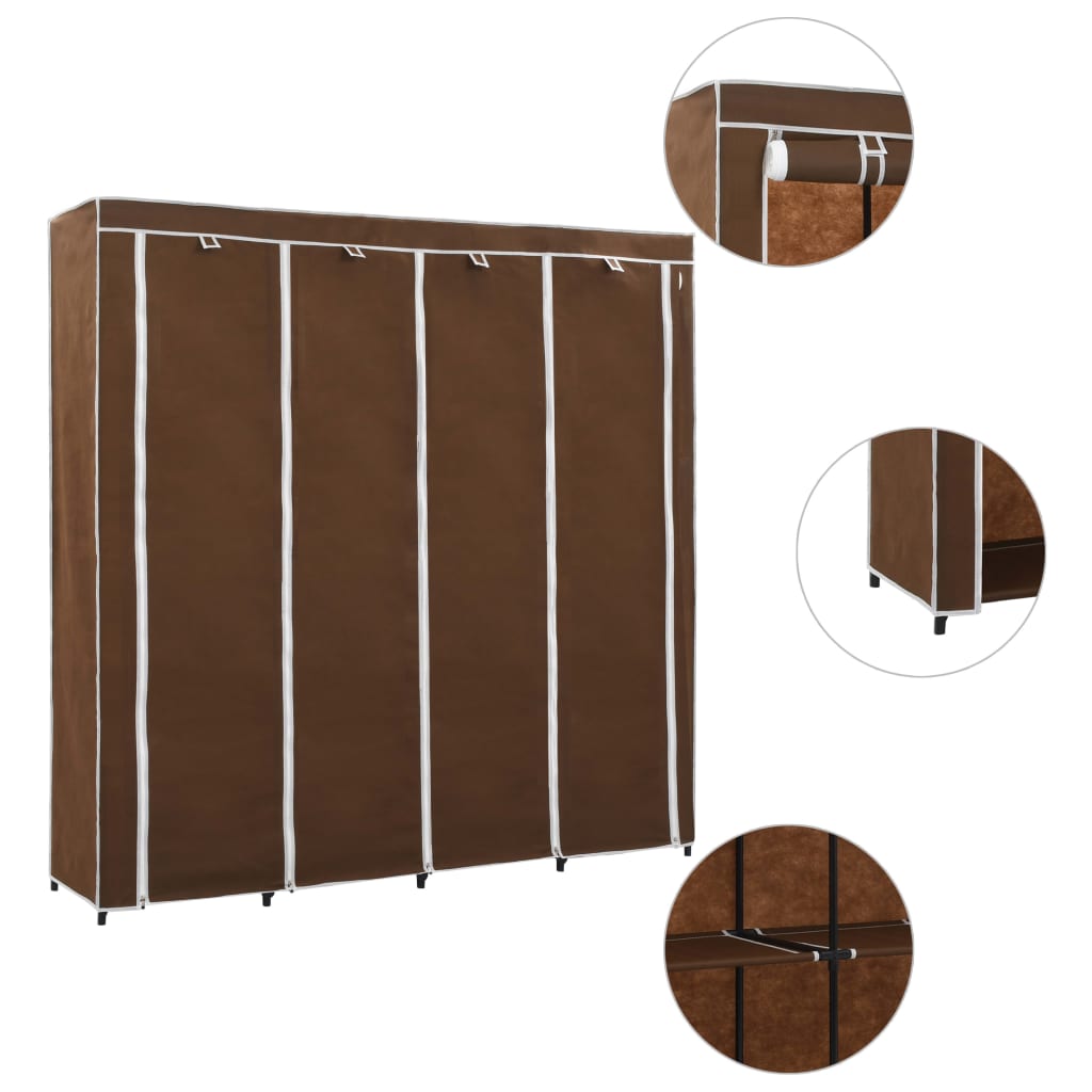 Garde-robe avec 4 compartiments Marron 175x45x170 cm - XIOS