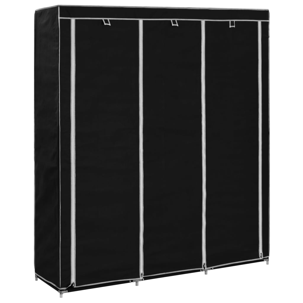 Armoire avec compartiments et barres Noir 150x45x175 cm Tissu - XIOS
