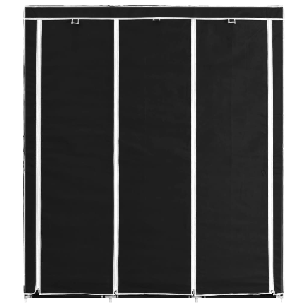 Armoire avec compartiments et barres Noir 150x45x175 cm Tissu - XIOS