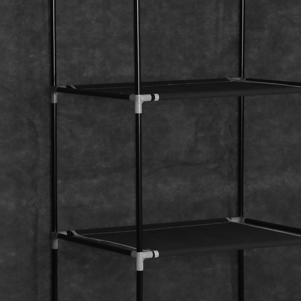 Armoire avec compartiments et barres Noir 150x45x175 cm Tissu - XIOS