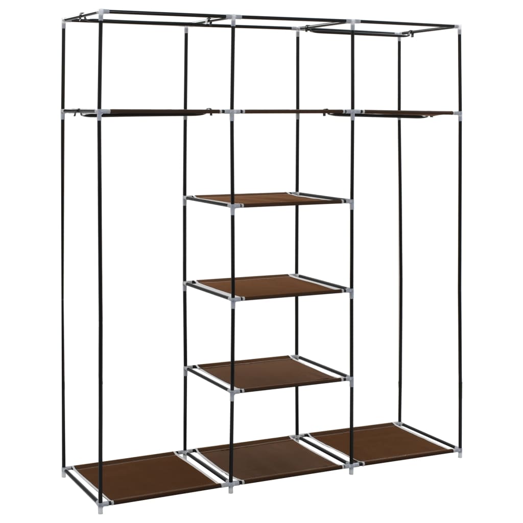 Armoire avec compartiments et barres Marron 150x45x175 cm Tissu - XIOS