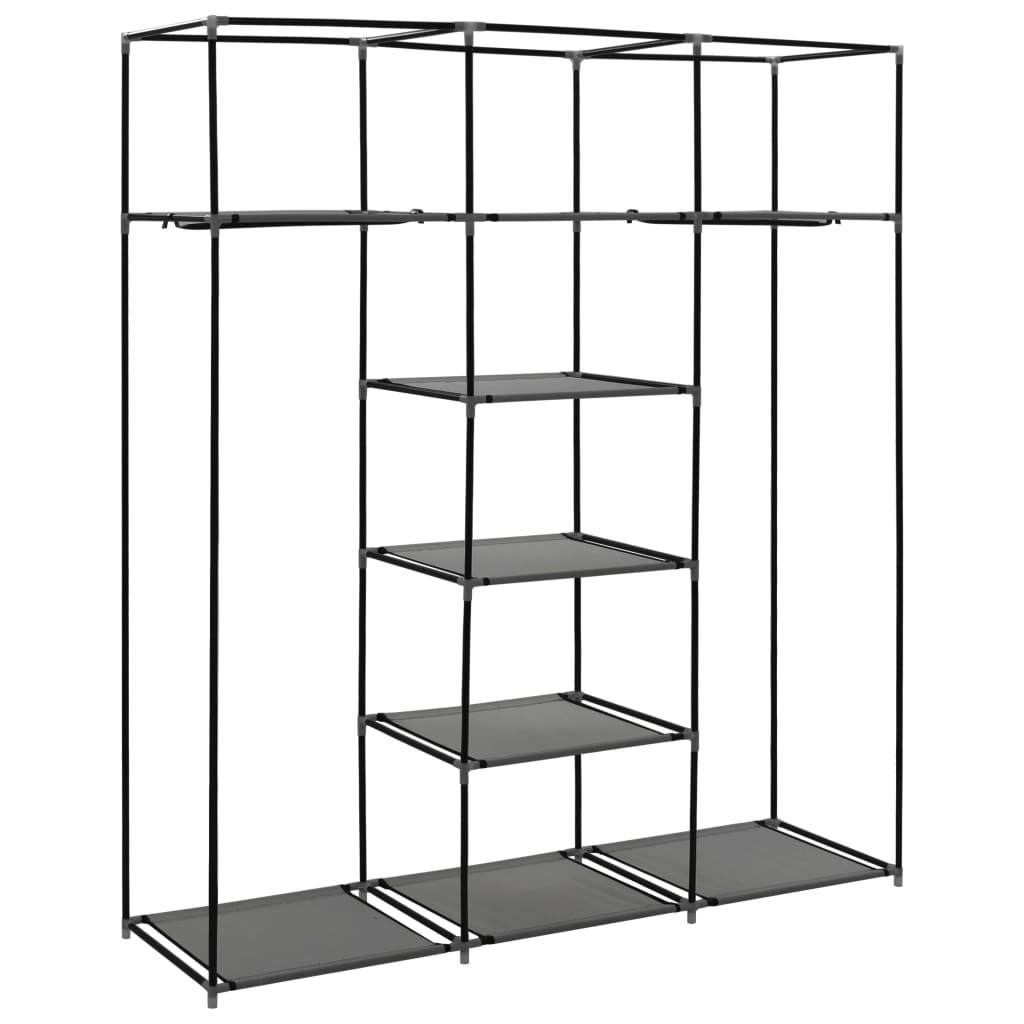 Armoire avec compartiments et barres Gris 150x45x175 cm Tissu - XIOS