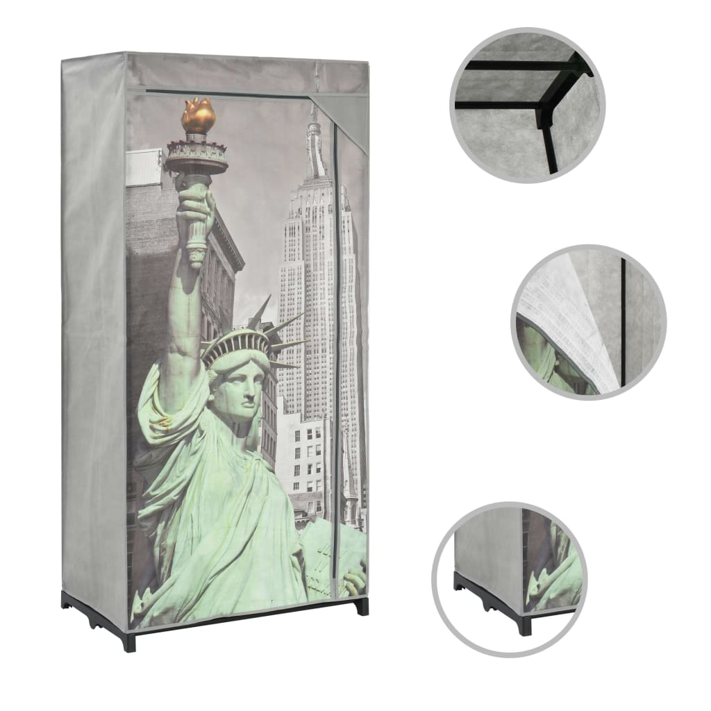 Garde-robe New York 75x45x160 cm Tissu - XIOS