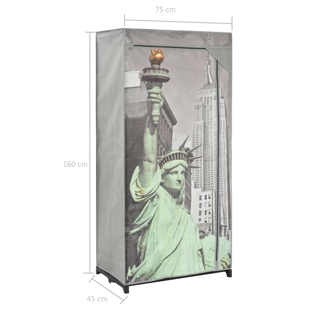 Garde-robe New York 75x45x160 cm Tissu - XIOS