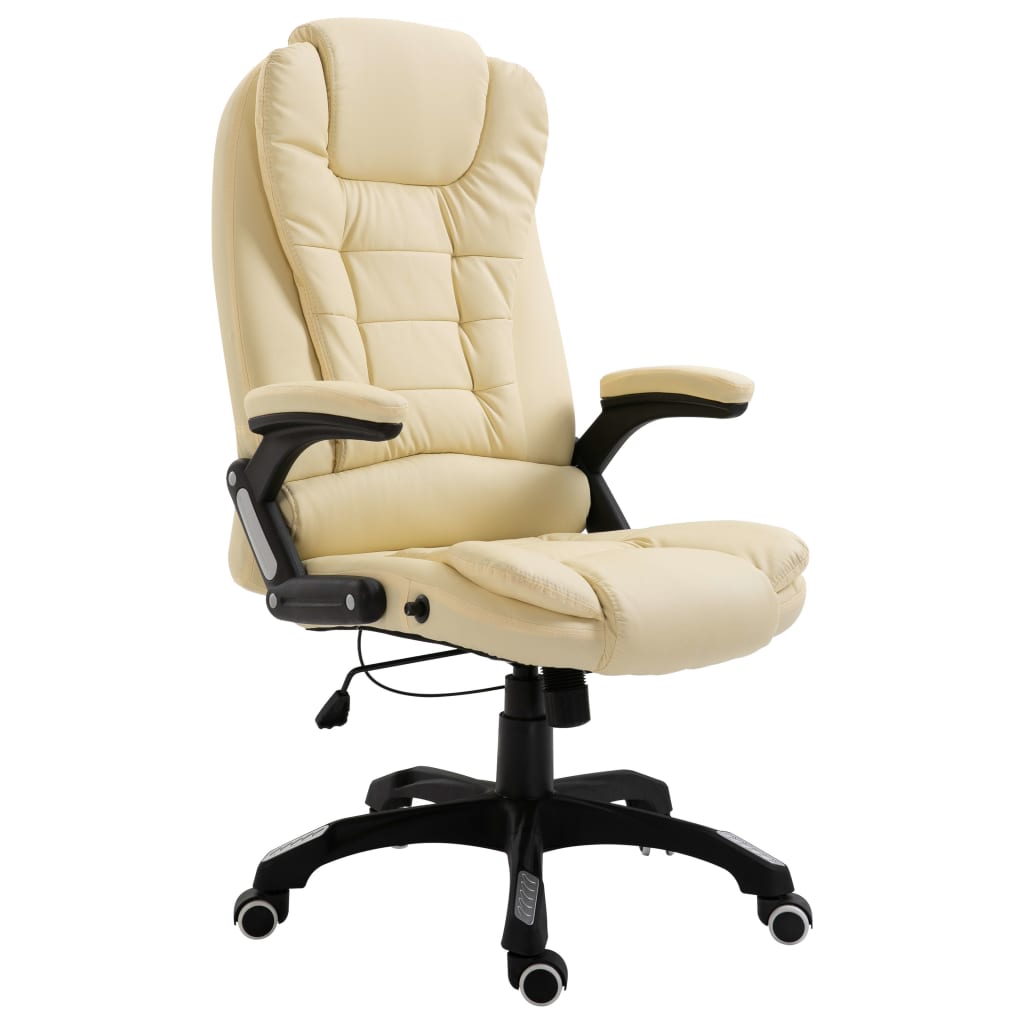 Chaise de bureau Crème Similicuir Chaises de bureau vidaXL