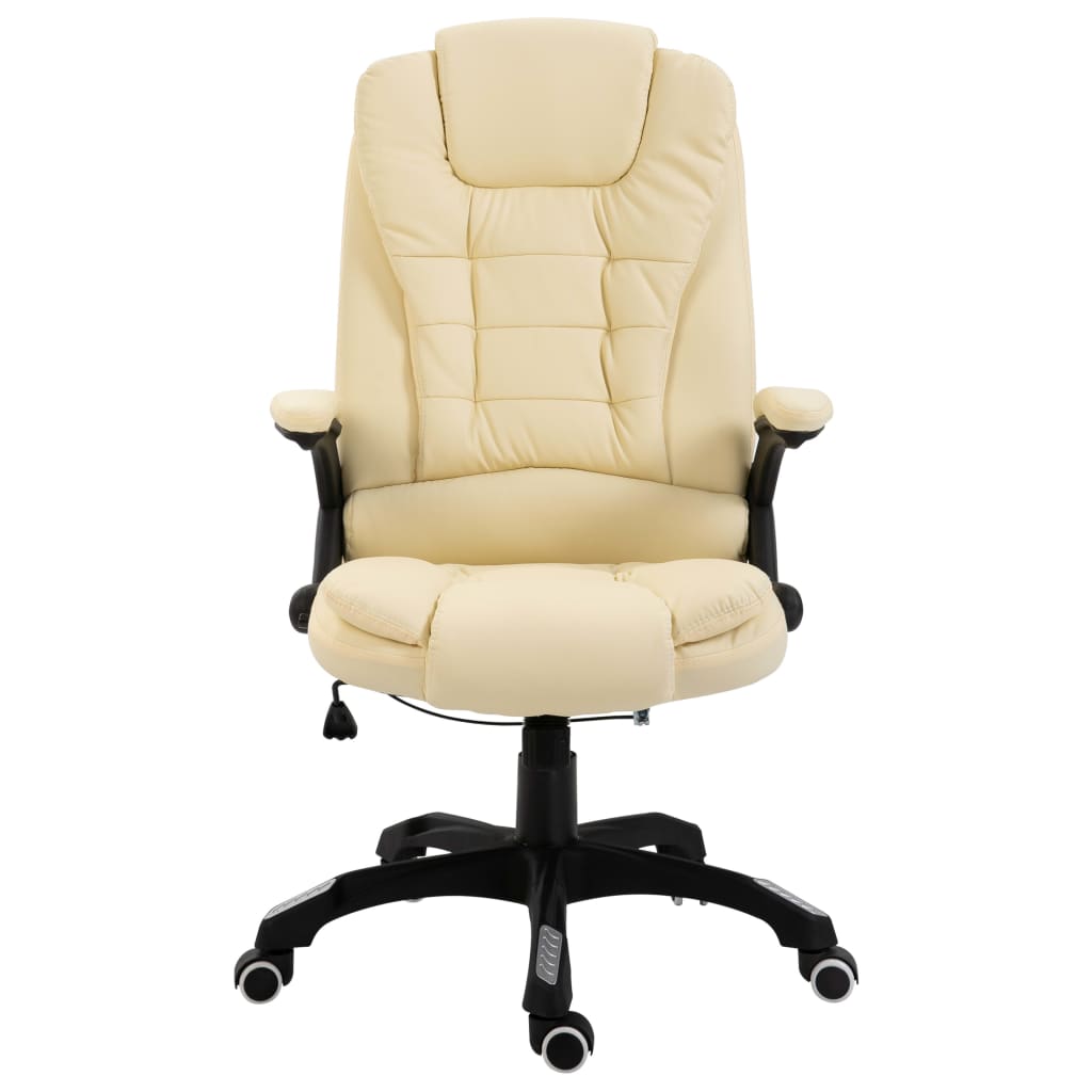 Chaise de bureau Crème Similicuir Chaises de bureau vidaXL