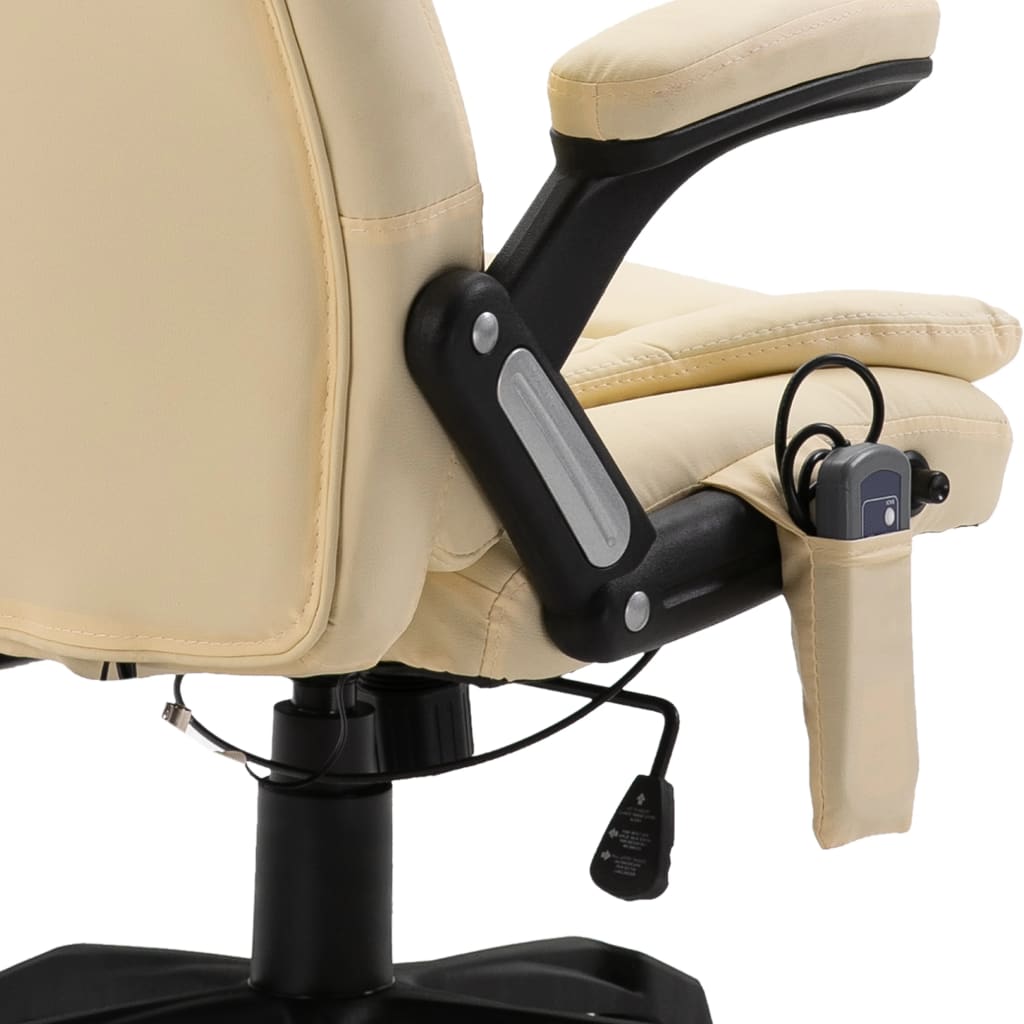 Chaise de bureau de massage Crème Similicuir