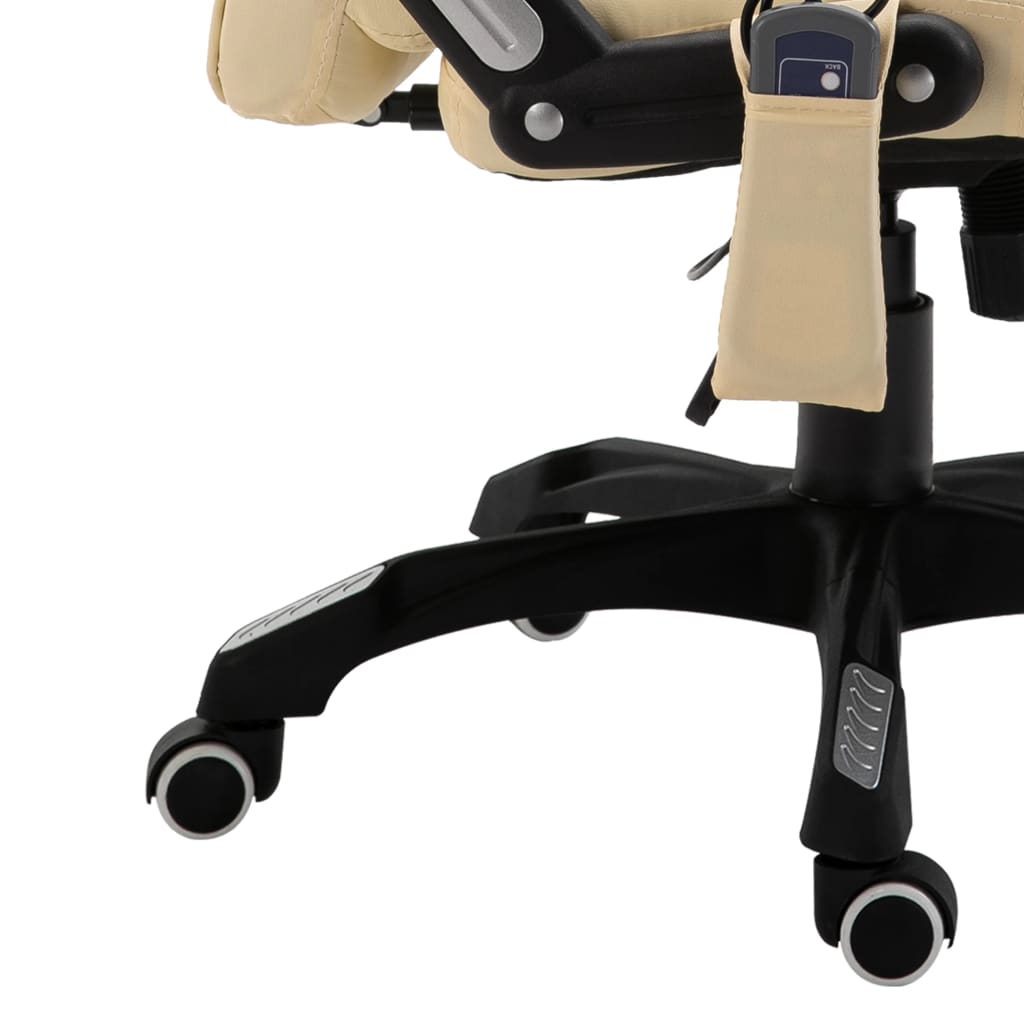 Chaise de bureau de massage Crème Similicuir