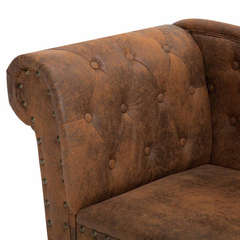 Chaise longue Marron Similicuir daim - XIOS
