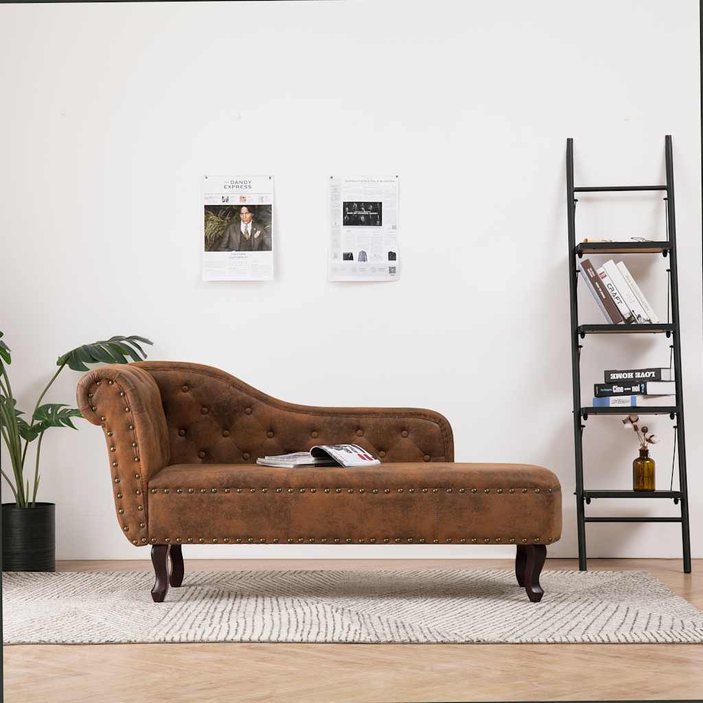 Chaise longue Marron Similicuir daim - XIOS
