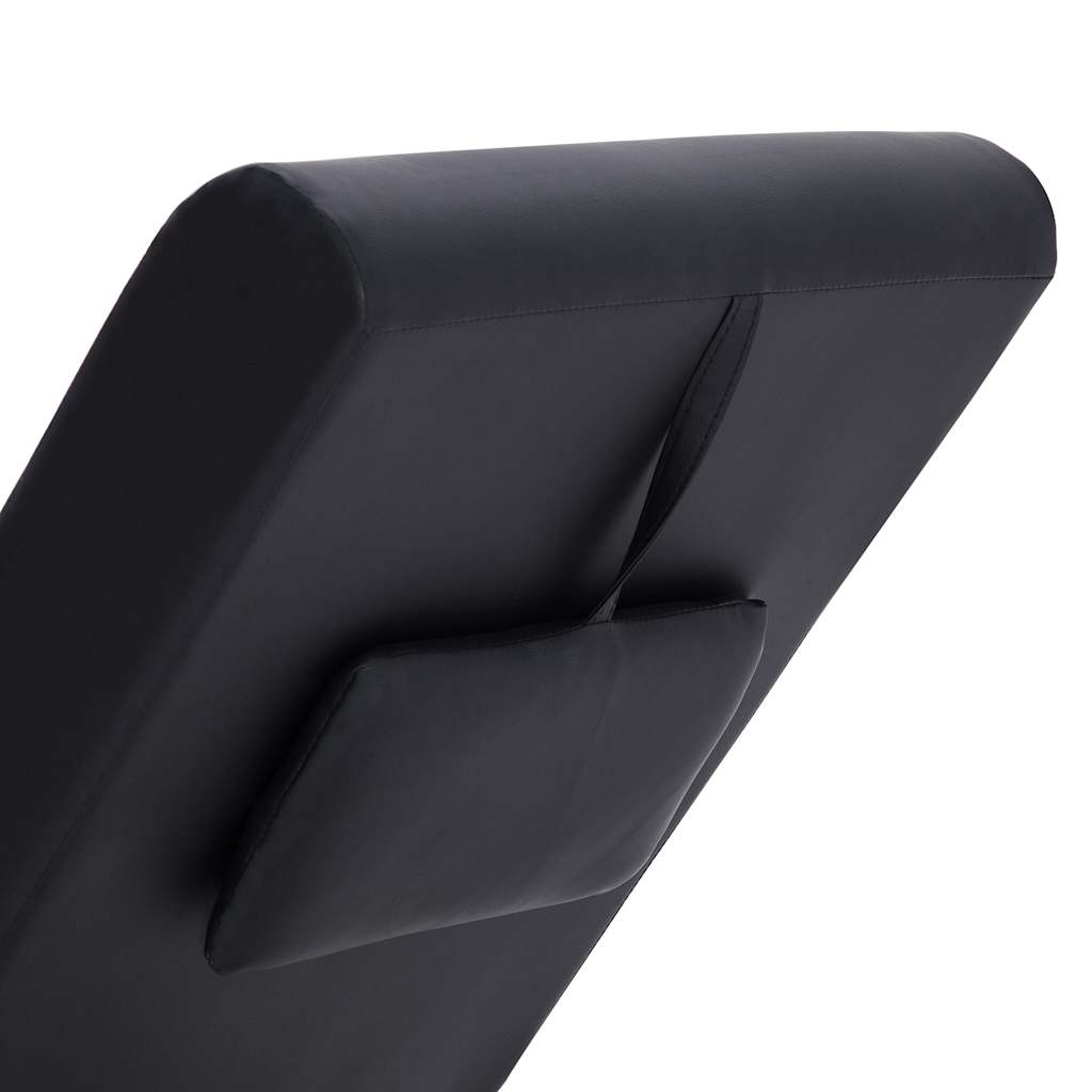 Chaise longue de massage avec oreiller Noir Similicuir - XIOS