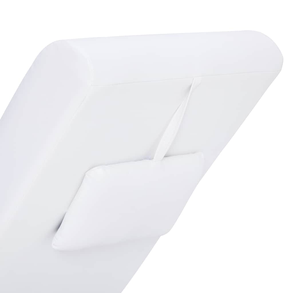 Chaise longue de massage avec oreiller Blanc Similicuir - XIOS