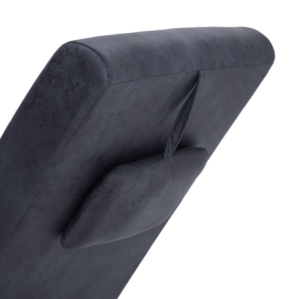Chaise longue de massage avec oreiller Gris Similicuir daim - XIOS
